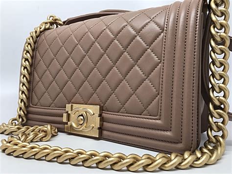 chanel boy bag beige price|Chanel black boyfriend bag.